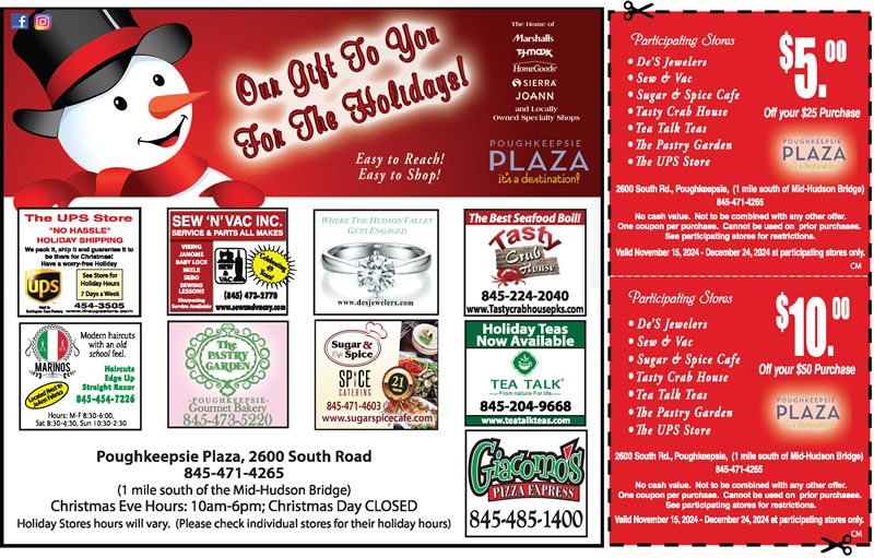 Poughkeepsie Plaza Coupons - Holiday 2024