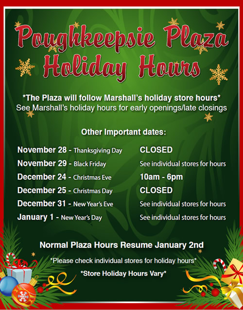 2024 Holiday Hours - Poughkeepsie Plaza