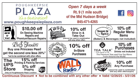 Poughkeepsie Plaza 2025-2026 Discount Savings Card