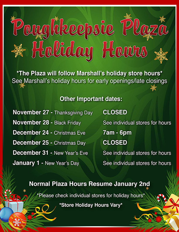 2025 Holiday Hours - Poughkeepsie Plaza