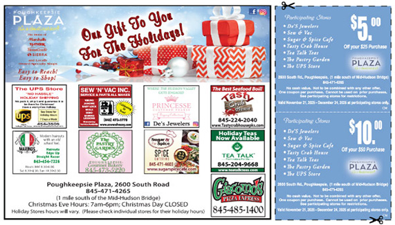 Poughkeepsie Plaza 2025 Holiday coupon